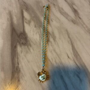 Chanel Blue Crab ButtonNecklace
